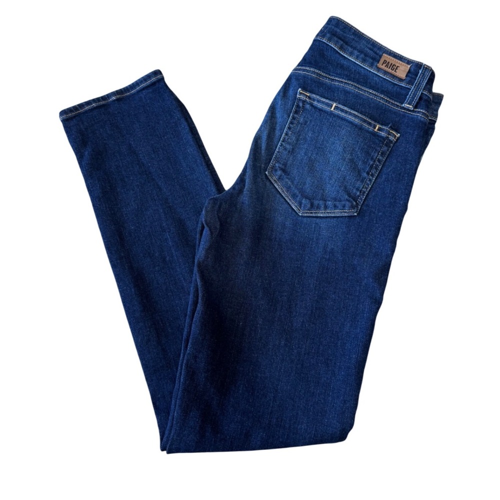 Paige Skyline Ankle Peg Jeans Dark Wash Denim Slim Fit Made in USA Size 27